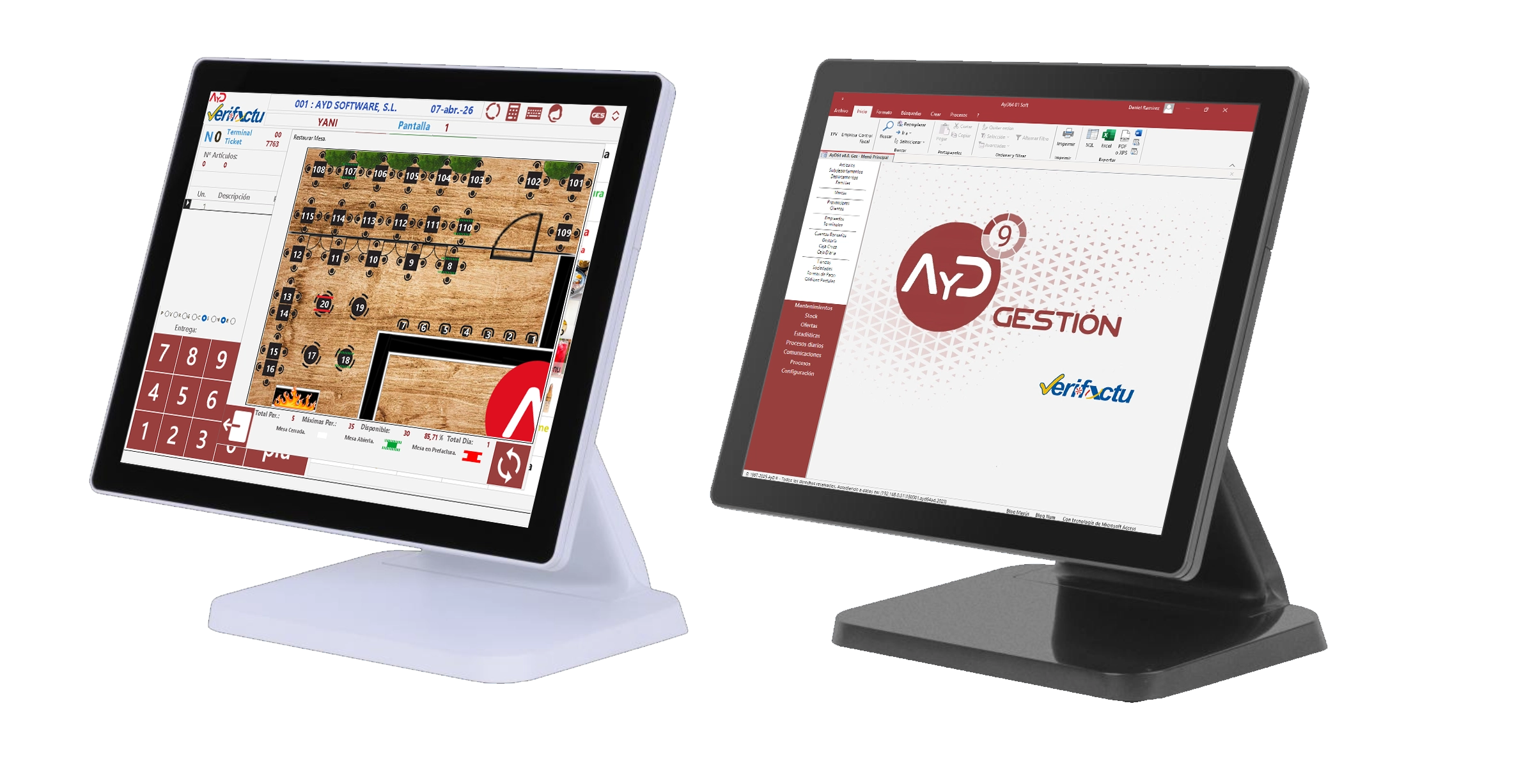 Equipos TPV táctiles 15 pulgadas con software AyD Gestión